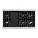 ZLINE Autograph Edition 48 in. Classic Gas Rangetop with 8 Burner DuoPro™ Cooktop in Satin Stainless Steel and Matte Black Accents (PCRTSZ-48-MB) view 3