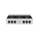 ZLINE Autograph Edition 36 in. Classic Gas Rangetop with 6 Burner DuoPro™ Cooktop in Stainless Steel and Matte Black Accents (PCRTZ-36-MB) view 1