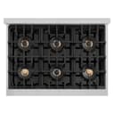 ZLINE Autograph Edition 36 in. Classic Gas Rangetop with 6 Burner DuoPro™ Cooktop in Stainless Steel and Matte Black Accents (PCRTZ-36-MB) view 2