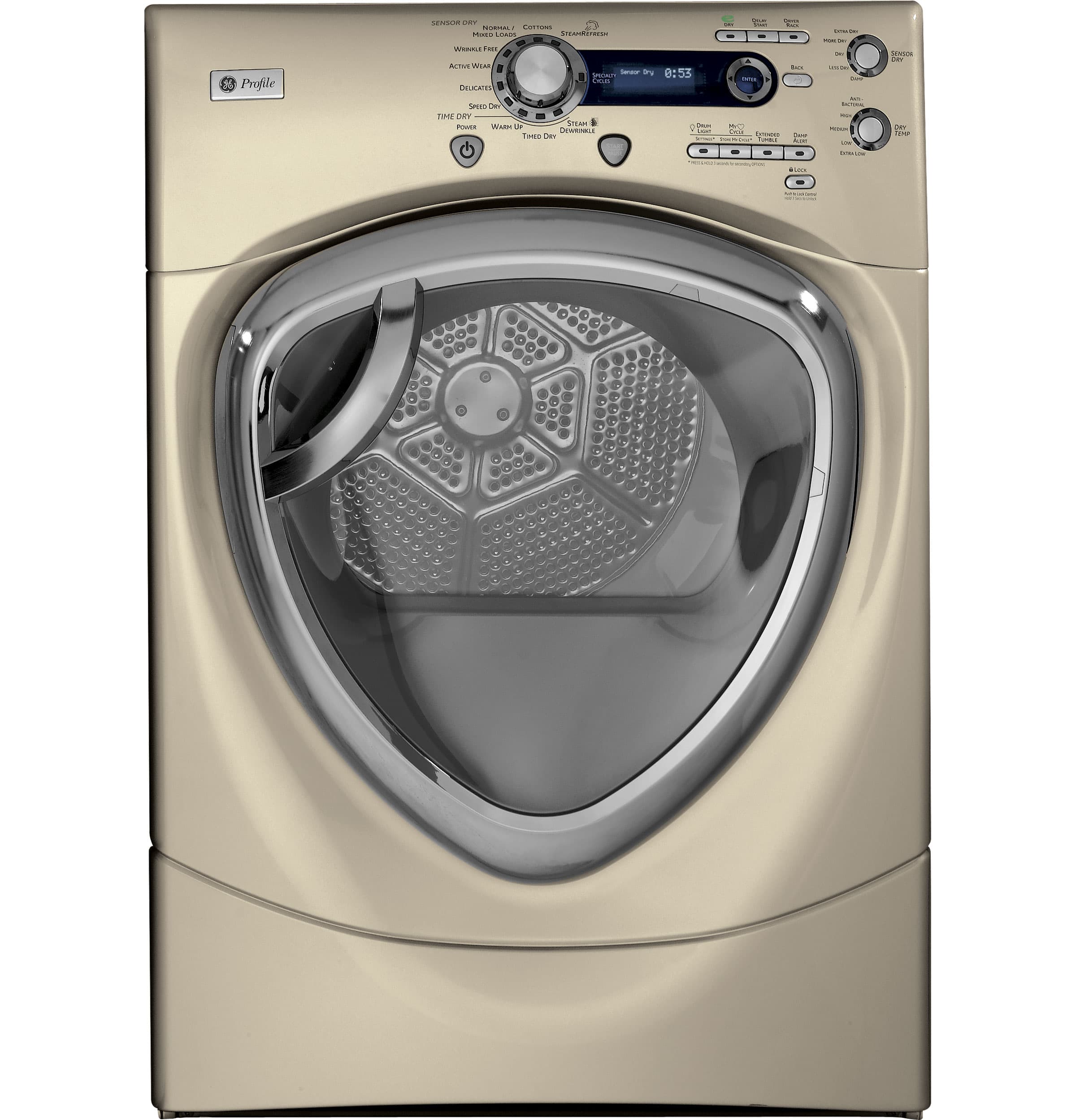 7.5 cu. ft. stainless steel capacity frontload dryer with Steam