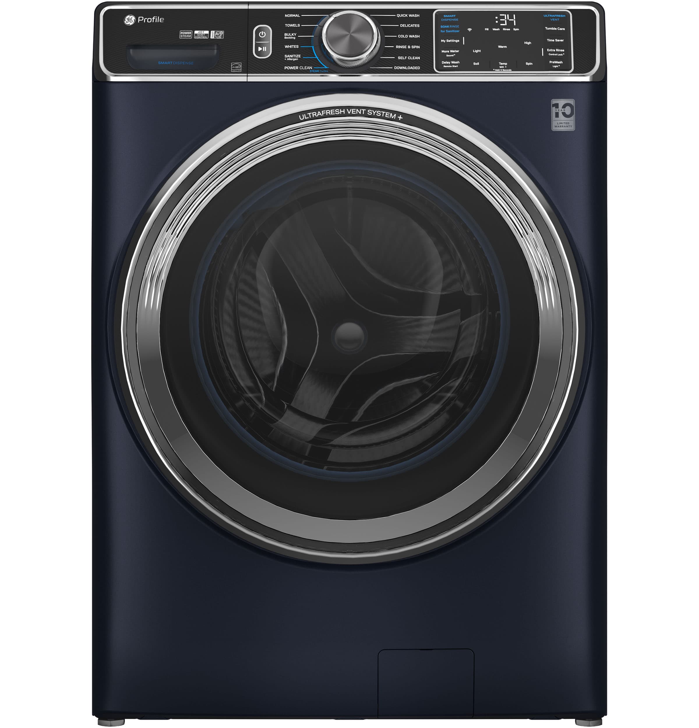 Ge Profile™ 5.3 Cu. Ft. Capacity Smart Front Load Energy Star® Washer With Ultrafresh™ Vent System+ With Odorblock™