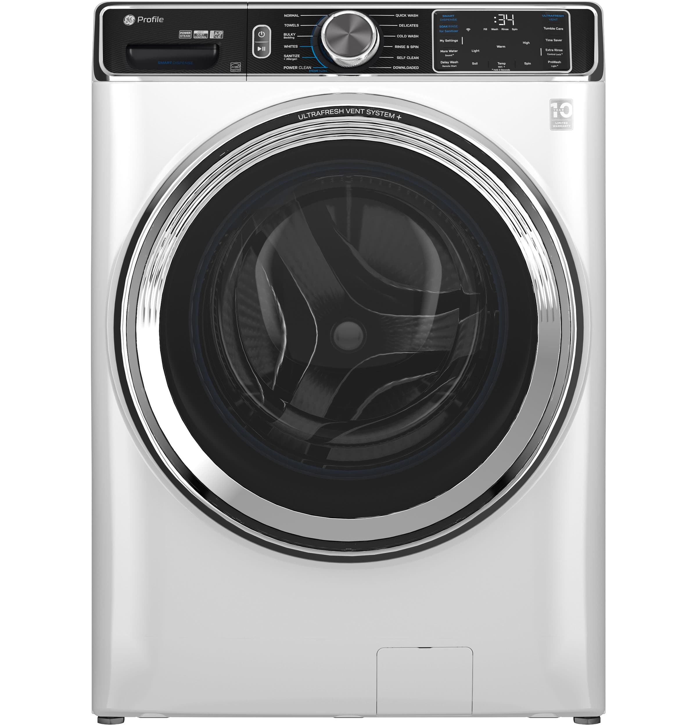 Ge Profile™ 5.3 Cu. Ft. Capacity Smart Front Load Energy Star® Washer With Ultrafresh™ Vent System+ With Odorblock™