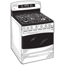 30" Free-Standing Self Clean Gas Range with Baking Drawer view 7