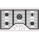 36" Built-In Tri-Ring Gas Cooktop with 5 Burners and Included Extra-Large Integrated Griddle view 12