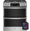 30" Smart Slide-In Front-Control Gas Double Oven Convection Fingerprint Resistant Range view 1