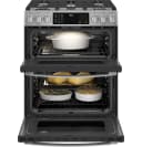 30" Smart Slide-In Front-Control Gas Double Oven Convection Fingerprint Resistant Range view 4