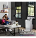 12,000 BTU Dual-Hose, Inverter Heat/Cool Portable Air Conditioner with Dehumidifier and Remote, White view 9