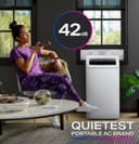 10,000 BTU Dual-Hose, Inverter Portable Air Conditioner with Dehumidifier and Remote, White view 10