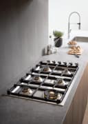 36 Drop-in Gas Cooktop 6 brass burners view 5