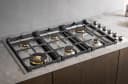 36 Drop-in Gas Cooktop 6 brass burners view 11
