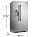 22.3 Cu. Ft. 36" Counter Depth Side by Side Refrigerator view 3