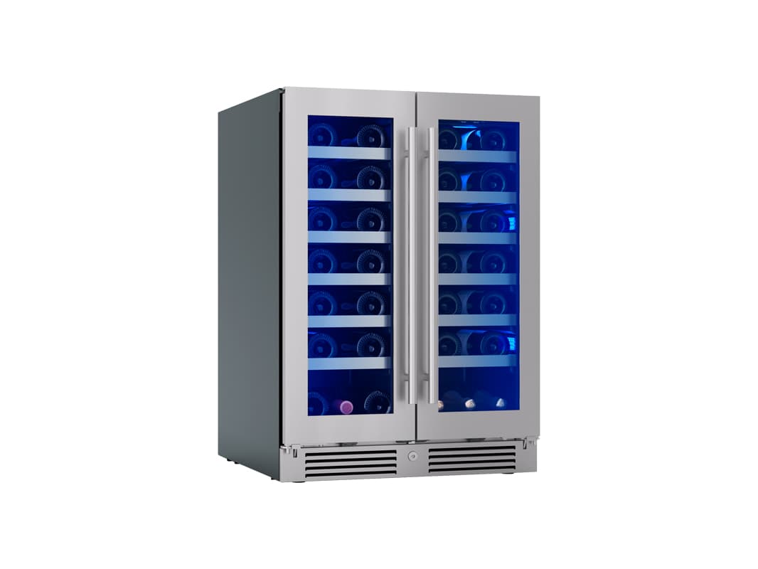 24" French Door Dual Zone Wine Cooler