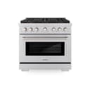 ZLINE 36 in. 5.2 cu. ft. Paramount Dual Fuel Range with 6 Burner DuoPro™ Cooktop and Electric Convection Oven in Stainless Steel (PSDR36) view 1