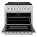 ZLINE 36 in. 5.2 cu. ft. Paramount Dual Fuel Range with 6 Burner DuoPro™ Cooktop and Electric Convection Oven in Stainless Steel (PSDR36) view 21