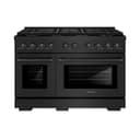 ZLINE 48 in. 6.7 cu. ft. Paramount Dual Fuel Range with 8 Burner DuoPro™ Cooktop and Dual Ovens in Black Stainless Steel (PSDRB-48) view 1