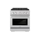 ZLINE 30 in. 4.2 cu. ft. Paramount Dual Fuel Range with 4 Burner DuoPro™ Cooktop and Electric Convection Oven in Satin Stainless Steel (PSDRS-30) view 1