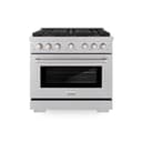 ZLINE 36 in. 5.2 cu. ft. Paramount Dual Fuel Range with 6 Burner DuoPro™ Cooktop and Electric Convection Oven in Satin Stainless Steel (PSDRS-36) view 1