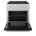 ZLINE 30 in. 4.2 cu. ft. Paramount Dual Fuel Range with 4 Burner DuoPro™ Cooktop and Electric Convection Oven in Satin Stainless Steel with Black Matte Door (PSDRS-BLM-30) view 18