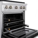 ZLINE 30 in. 4.2 cu. ft. Paramount Dual Fuel Range with 4 Burner DuoPro™ Cooktop and Electric Convection Oven in Satin Stainless Steel with Black Matte Door (PSDRS-BLM-30) view 14