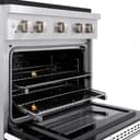 ZLINE 30 in. 4.2 cu. ft. Paramount Dual Fuel Range with 4 Burner DuoPro™ Cooktop and Electric Convection Oven in Satin Stainless Steel with White Matte Door (PSDRS-WM-30) view 14