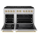 ZLINE Autograph Edition 48 in. 6.7 cu. ft. Paramount Dual Fuel Range with 8 Burner DuoPro™ Cooktop and Dual Ovens in Satin Stainless Steel and Champagne Bronze Accents (PSDRSZ-48-CB) view 19