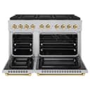 ZLINE Autograph Edition 48 in. 6.7 cu. ft. Paramount Dual Fuel Range with 8 Burner DuoPro™ Cooktop and Dual Ovens in Satin Stainless Steel and Polished Gold Accents (PSDRSZ-48-G) view 19