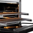 ZLINE Autograph Edition 36 in. 5.2 cu. ft. Paramount Dual Fuel Range with 6 Burner DuoPro™ Cooktop and Electric Convection Oven in Satin Stainless Steel with Black Matte Door and Polished Gold Accents (PSDRSZ-BLM36-G) view 14