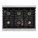 ZLINE Autograph Edition 36 in. 5.2 cu. ft. Paramount Dual Fuel Range with 6 Burner DuoPro™ Cooktop and Electric Convection Oven in Satin Stainless Steel with White Matte Door and Matte Black Accents (PSDRSZ-WM-36-MB) view 11