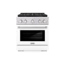 ZLINE 30 in. 4.2 cu. ft. Paramount Dual Fuel Range with 4 Burner DuoPro™ Cooktop and Electric Convection Oven with White Matte Door (PSDR-WM-30) view 1
