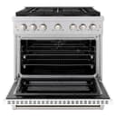 ZLINE 36 in. 5.2 cu. ft. Paramount Dual Fuel Range with 6 Burner DuoPro™ Cooktop and Electric Convection Oven with White Matte Door (PSDR-WM-36) view 19