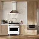 ZLINE 36 in. 5.2 cu. ft. Paramount Dual Fuel Range with 6 Burner DuoPro™ Cooktop and Electric Convection Oven with White Matte Door (PSDR-WM-36) view 10