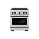 ZLINE Autograph Edition 30 in. 4.2 cu. ft. Paramount Dual Fuel Range with 4 Burner DuoPro™ Cooktop and Electric Convection Oven in Stainless Steel with Matte Black Accents (PSDRZ-30-MB) view 1