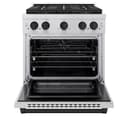 ZLINE Autograph Edition 30 in. 4.2 cu. ft. Paramount Dual Fuel Range with 4 Burner DuoPro™ Cooktop and Electric Convection Oven in Stainless Steel with Matte Black Accents (PSDRZ-30-MB) view 16