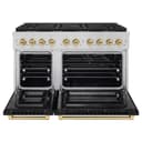 ZLINE Autograph Edition 48 in. 6.7 cu. ft. Paramount Dual Fuel Range with 8 Burner DuoPro™ Cooktop and Dual Ovens with Black Matte Doors and Champagne Bronze Accents (PSDRZ-BLM-48-CB) view 17