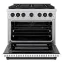 ZLINE Autograph Edition 36 in. 5.2 cu. ft. Paramount Dual Fuel Range with 6 Burner DuoPro™ Cooktop and Electric Convection Oven with White Matte Door and Matte Black Accents (PSDRZ-WM-36-MB) view 17