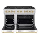 ZLINE Autograph Edition 48 in. 6.7 cu. ft. Paramount Dual Fuel Range with 8 Burner DuoPro™ Cooktop and Dual Ovens with White Matte Doors and Champagne Bronze Accents (PSDRZ-WM-48-CB) view 17