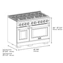 Autograph Edition 48 in. 6.7 cu. ft. Paramount Dual Fuel Range with 8 Burner DuoPro™ Cooktop and Dual Ovens with White Matte Doors and Matte Black Accents view 8