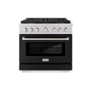 36 in. 5.2 cu. ft. Paramount Gas Range with 6 Burner DuoPro™ Cooktop and Convection Gas Oven with Black Matte Door view 1