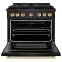 ZLINE Autograph Edition 36 in. 5.2 cu. ft. Paramount Gas Range with 6 Burner DuoPro™ Cooktop and Convection Gas Oven in Black Stainless Steel and Polished Gold Accents (PSGRBZ-36-G) view 17