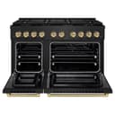 ZLINE Autograph Edition 48 in. 6.7 cu. ft. Paramount Gas Range with 8 Burner DuoPro™ Cooktop and Dual Ovens in Black Stainless Steel and Champagne Bronze Accents (PSGRBZ-48-CB) view 16