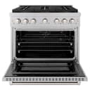 ZLINE 36 in. 5.2 cu. ft. Paramount Gas Range with 6 Burner DuoPro™ Cooktop and Convection Gas Oven in Satin Stainless Steel (PSGRS-36) view 22