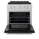 ZLINE 30 in. 4.2 cu. ft. Paramount Gas Range with 4 Burner DuoPro™ Cooktop and Convection Gas Oven in Satin Stainless Steel with Black Matte Door (PSGRS-BLM-30) view 18