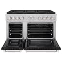 ZLINE 48 in. 6.7 cu. ft. Paramount Gas Range with 8 Burner DuoPro™ Cooktop and Dual Ovens in Satin Stainless Steel with Black Matte Doors (PSGRS-BLM-48) view 19