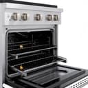 ZLINE 30 in. 4.2 cu. ft. Paramount Gas Range with 4 Burner DuoPro™ Cooktop and Convection Gas Oven in Satin Stainless Steel with White Matte Door (PSGRS-WM-30) view 14