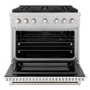ZLINE 36 in. 5.2 cu. ft. Paramount Gas Range with 6 Burner DuoPro™ Cooktop and Convection Gas Oven in Satin Stainless Steel with White Matte Door (PSGRS-WM-36) view 18