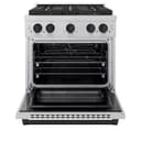 ZLINE Autograph Edition 30 in. 4.2 cu. ft. Paramount Gas Range with 4 Burner DuoPro™ Cooktop and Convection Gas Oven in Satin Stainless Steel and Matte Black Accents (PSGRSZ-30-MB) view 18