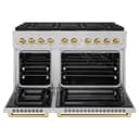 ZLINE Autograph Edition 48 in. 6.7 cu. ft. Paramount Gas Range with 8 Burner DuoPro™ Cooktop and Dual Ovens in Satin Stainless Steel and Champagne Bronze Accents (PSGRSZ-48-CB) view 18