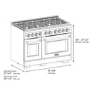 ZLINE Autograph Edition 48 in. 6.7 cu. ft. Paramount Gas Range with 8 Burner DuoPro™ Cooktop and Dual Ovens in Satin Stainless Steel and Champagne Bronze Accents (PSGRSZ-48-CB) view 7
