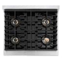 ZLINE Autograph Edition 30 in. 4.2 cu. ft. Paramount Gas Range with 4 Burner DuoPro™ Cooktop and Convection Gas Oven in Satin Stainless Steel with White Matte Door and Matte Black Accents (PSGRSZ-WM-30-MB) view 10