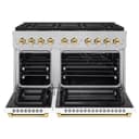 ZLINE Autograph Edition 48 in. 6.7 cu. ft. Paramount Gas Range with 8 Burner DuoPro™ Cooktop and Dual Ovens in Satin Stainless Steel with White Matte Doors and Polished Gold Accents (PSGRSZ-WM-48-G) view 20